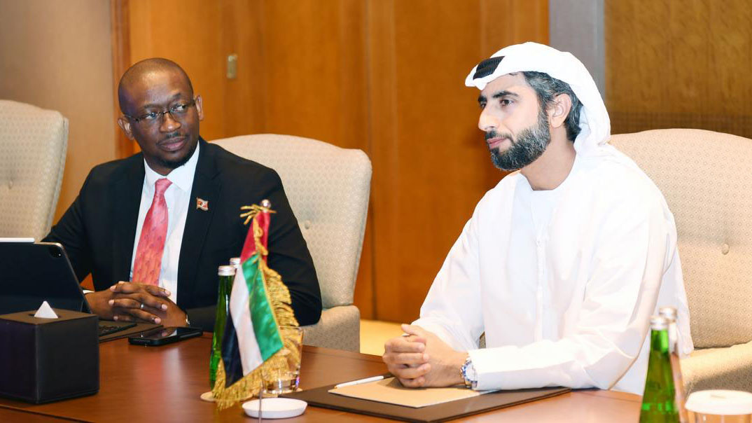 A UAE official with the King's Legal Advisor Ntsika Fakudze.